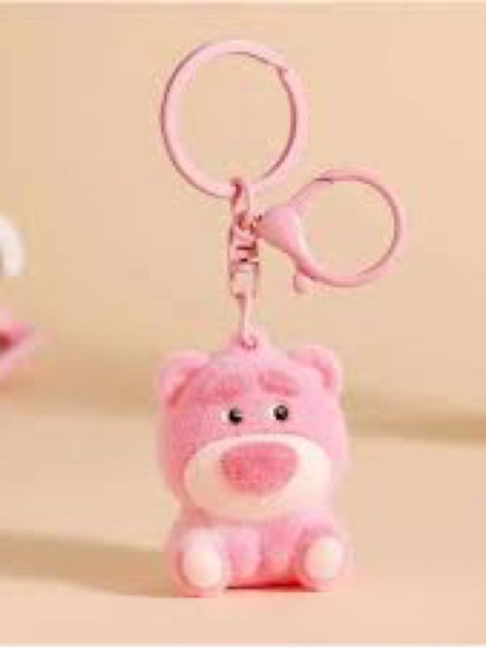 Pink Plush Bear Keychain for Kids Toys